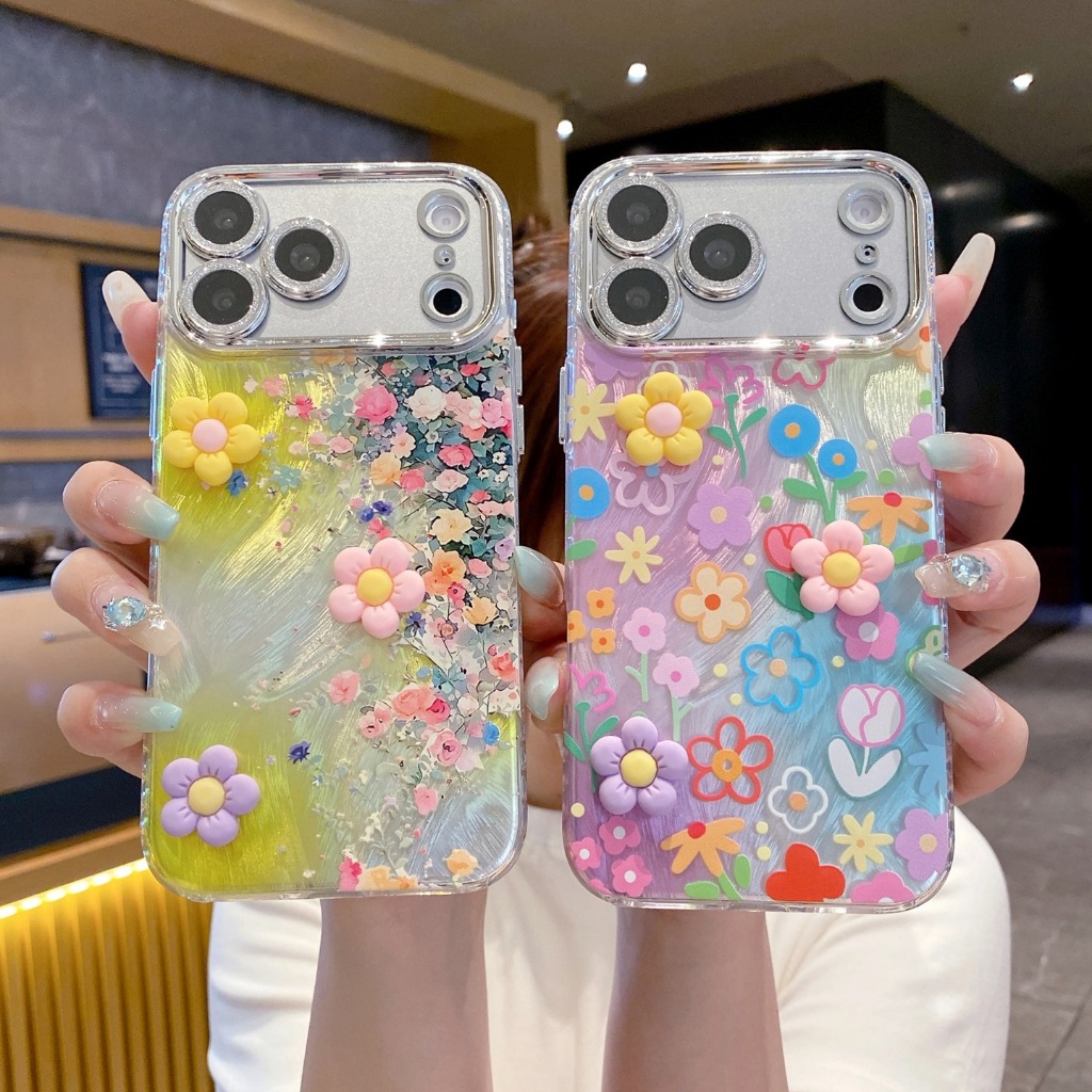 สําหรับ OPPO Reno 15 14 13 12 11 10 8Z 8T A3 A5 PRo A3X A5X A78 A58 เคสโทรศัพท์ที่มีสีสัน 3D ดอกไม้ฝ
