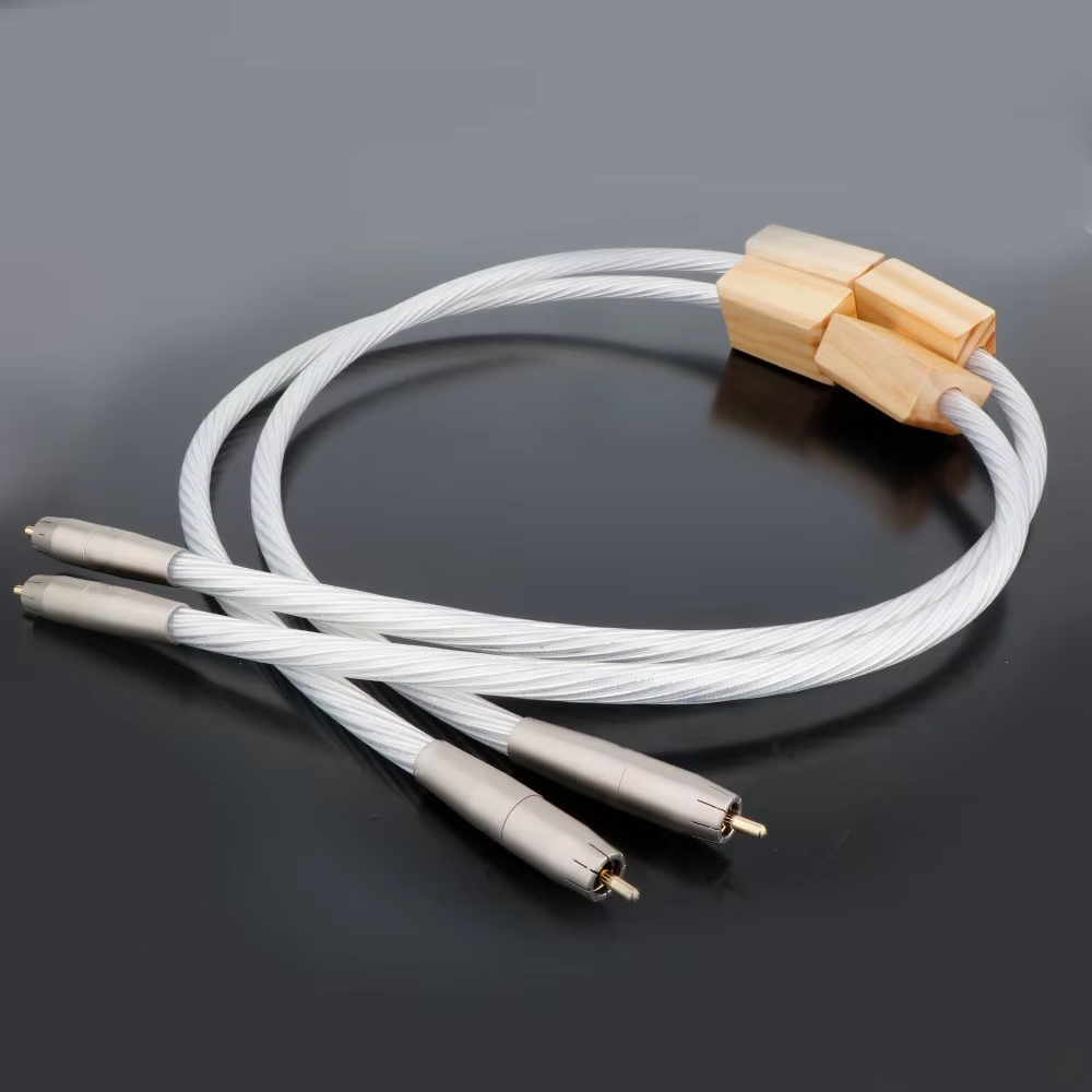 HI-End Silver Plated RCA Internector Cable RCA to RCA Audio Cable Analogue Cable Phono Cable สําหรับ