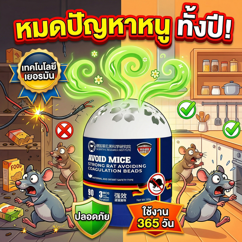 เจลไล่หนู MINI สูตรเยอรมนี กลิ่นไล่หนู 150G สารสกัดจากพืช ไม่ต้องเสียบปลั๊ก ไม่ต้องจุดไฟ ไม่ต้องพ่น