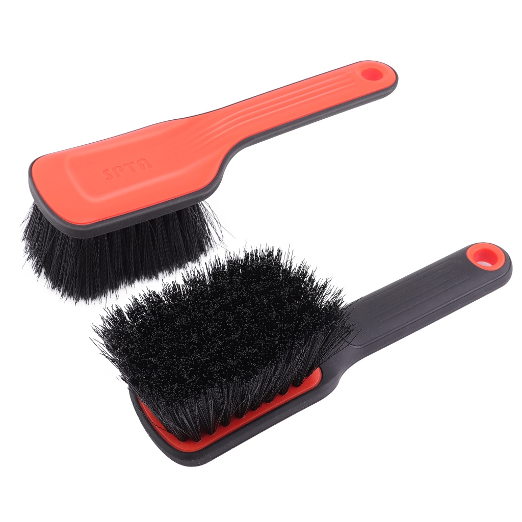 SPTA DF033 แปรงยางรถยนต์สีดําและสีส้มทําจากขน PVC สําหรับพรมปูพื้นรถยนต์ชุดเข็มขัดขัดยางทําความสะอาด