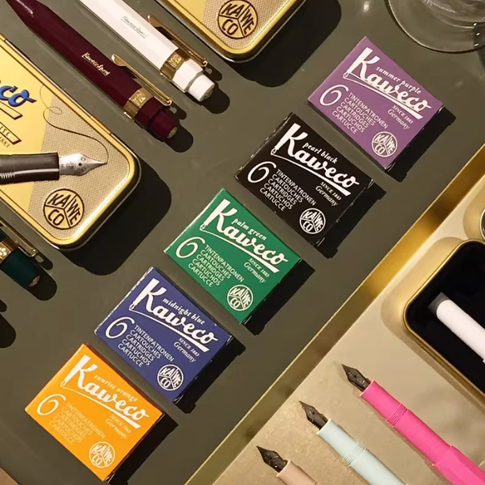 เยอรมัน KAWECO Classic Pocket Pen Ink Sac Non-Carbon European Standard Color Ink Sac Ink Liner 6 ชิ้นแพ็ค