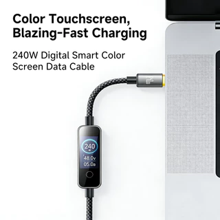Mcdodo สาย USB-C 240W พร้อมจอแสดงผลหน้าจอสัมผัสสี 480Mbps การถ่ายโอนข้อมูลความเร็วสูง CA-875