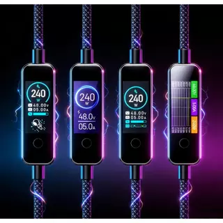 Mcdodo สาย USB-C 240W พร้อมจอแสดงผลหน้าจอสัมผัสสี 480Mbps การถ่ายโอนข้อมูลความเร็วสูง CA-875