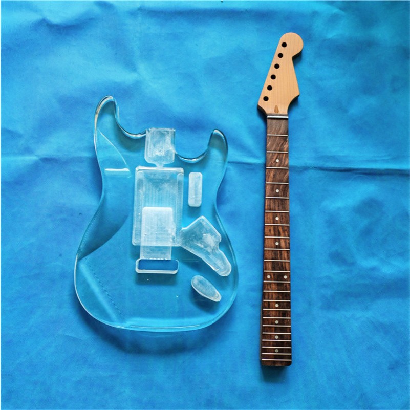 กึ่งสําเร็จรูป 6 สาย ST กีตาร์ไฟฟ้า,อะคริลิค Body & คั่ว Maple คอ Diy กีตาร์ชุด HG485-2