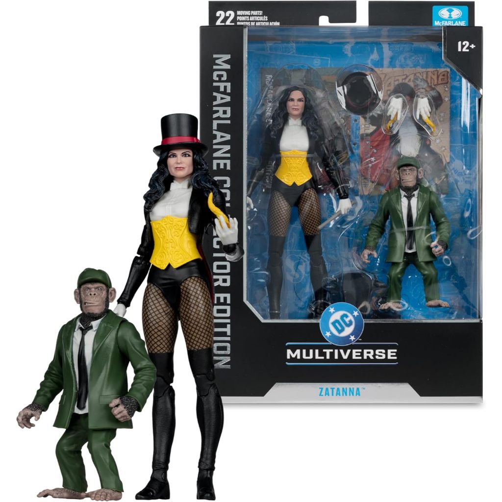 McFarlane Toys-DC Multiverse Zatanna (DC Classic) 7in Action Figure with Detective Chimpane McFarlan
