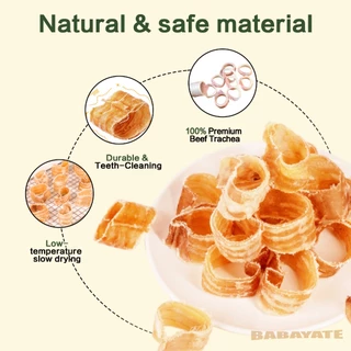 BABAYATE หลอดลมเนื้อวัว – ขนมเคี้ยวธรรมชาติช่วยบำรุงข้อต่อ ออกฤทธิ์นาน ช่วยทำความสะอาดฟัน ไม่มีกลิ่น ไม่มีสารเติมแต่ง ไม้เคี้ยวสำหรับสุนัขทุกสายพันธุ์