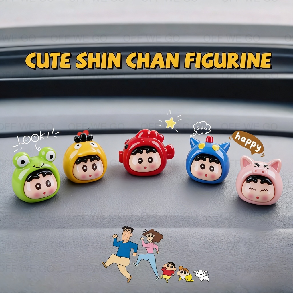 5 ชิ้น/เซ็ต Crayon Shin chan Action Figure ตุ๊กตาเครื่องประดับภายในรถคอนโซลกลางเครื่องประดับเดสก์ท็อปตกแต่ง