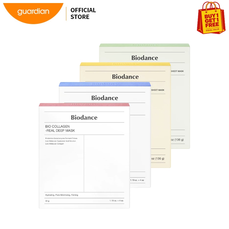 (ซื้อ1แถมฟรี1✨)BIODANCE Real Deep Mask (34g*4ea)(Bio Collagen Real/Hydro Cera nol Real/Refreshing Se