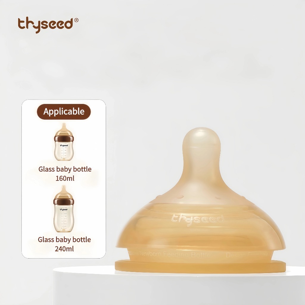 Thyseed หัวนมซิลิโคนเหลว ป้องกันโคลิค รู้สึกเหมือนนมแม่ สำหรับขวดแก้ว 160/240ml BPA Free