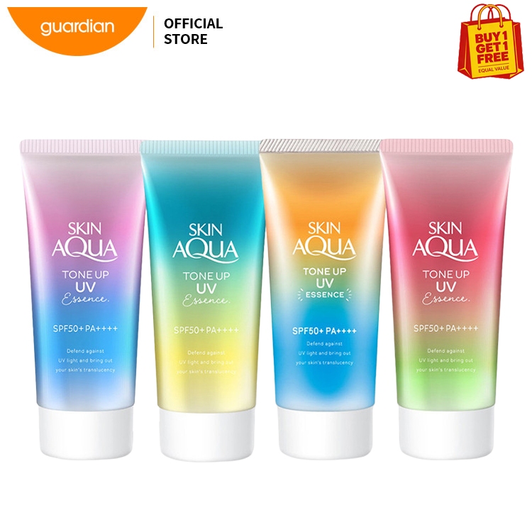(ซื้อ1แถมฟรี1✨)Skin Aqua Tone Up UV Essence SPF50+ PA++++ 80 g กันแดด ญี่ปุ่น Rohto Skin Aqua ครีมกั