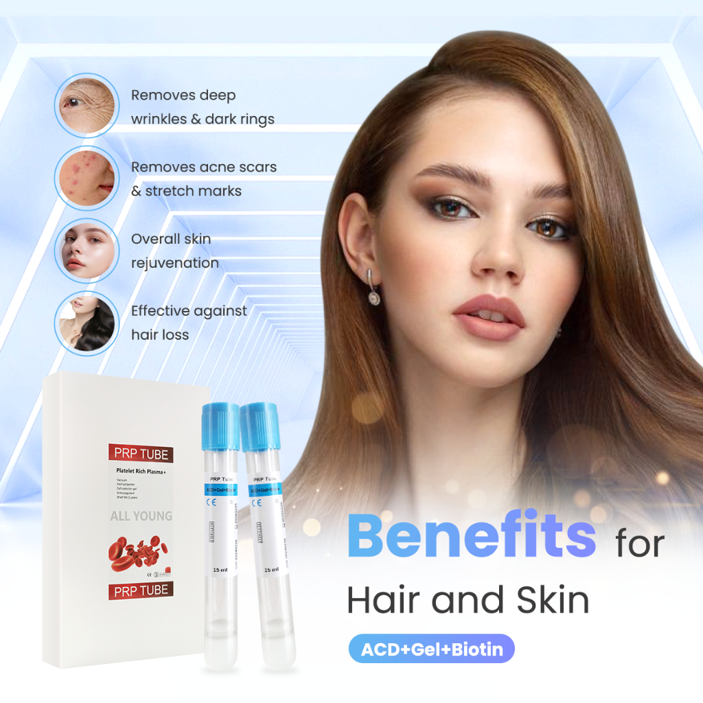 หลอด PRP แบบใช้แล้วทิ้งพร้อมการแยกเจลบําบัดน้ําเสียบรรจุหีบห่อ ACD เจลสําหรับใบหน้าและเส้นผม