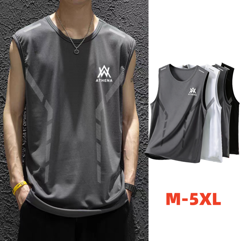 EHeach เสื้อยืดผู้ชาย าข่ายฤดูร้อน, กีฬาวิ่งชุดบาสเกตบอล, เสื้อกั๊กผู้ชายระบายอากาศแห้งเร็ว, แฟชั่นเรียบง่ายทุกการแข่งขันพิมพ์ด