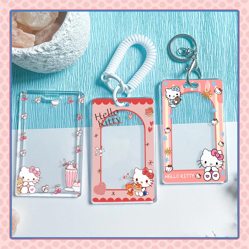 พร้อมสต็อกใส Hello Kitty หดเชือกเส้นเล็กผู้ถือบัตร ซานริโอหลายอุปกรณ์เสริมบัตรง่ายผู้ถือบัตรป้องกันการสูญหายกรณีกระเป๋าเสน่ห์ควบคุมการเข้าถึงรถบัส นาย