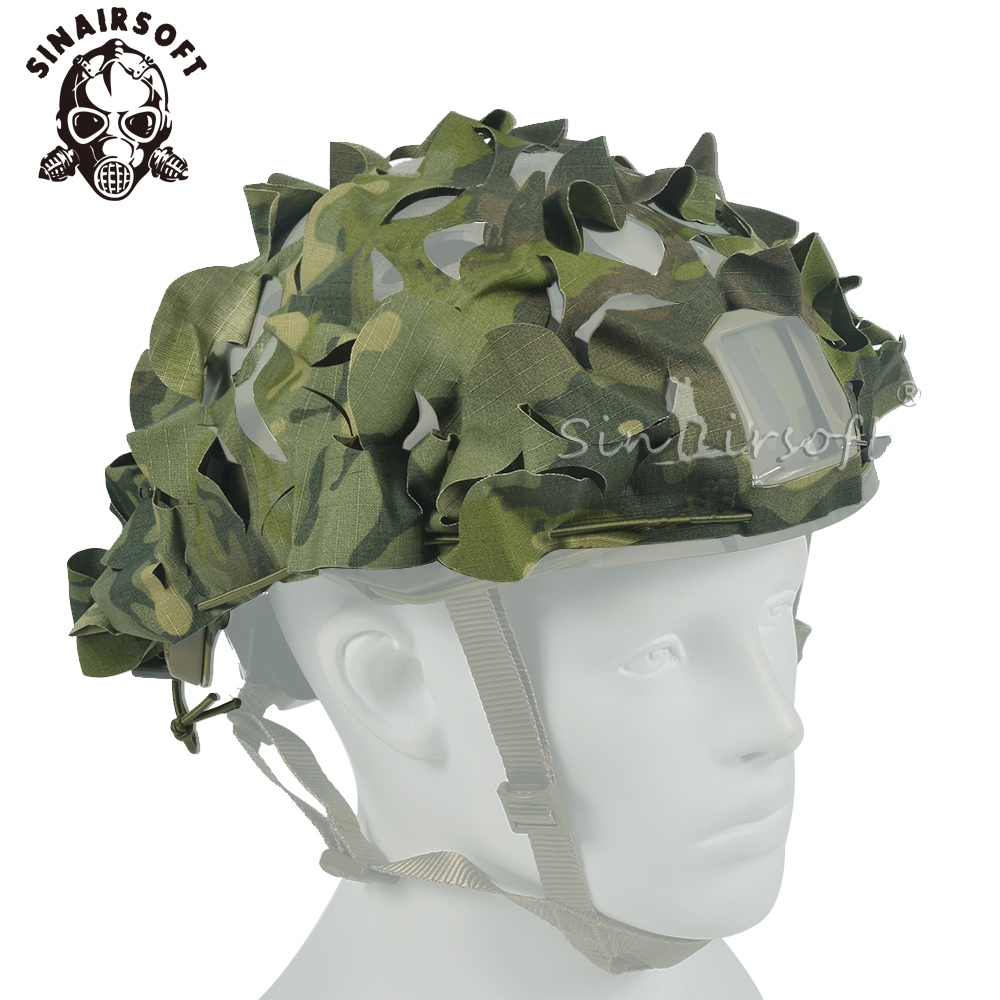 หมวกกันน็อคลายพราง SINAIRSOFT ออกแบบ 3D เหมาะสำหรับ outdoor และการเตรียมพร้อมในการต่อสู้