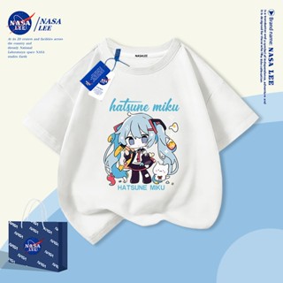 【จัดส่งในประเทศ】เสื้อยืดเด็กแขนสั้นคอตตอนสีขาว ลายสาวแนวเท่ …