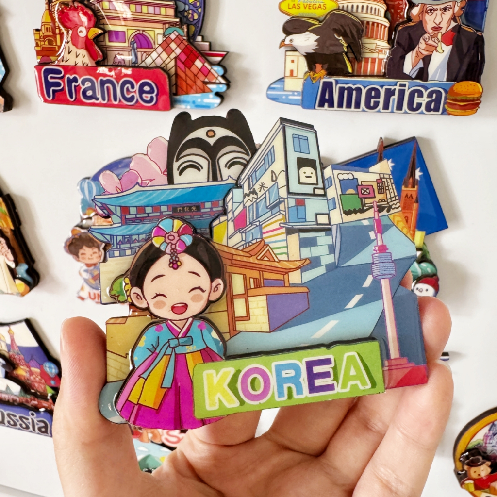 เกาหลี Tourist ของที่ระลึกสติ๊กเกอร์ติดตู้เย็นของที่ระลึกการเดินทางสติ๊กเกอร์แม่เหล็ก ราคา ถูกที่สุด ดีลบีเคเค รูปภาพหลัก