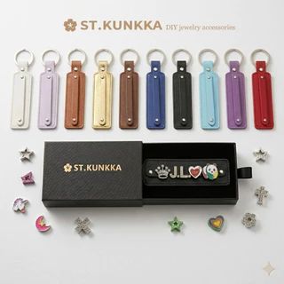 St. kunkka DIY พวงกุญแจหนังเทียม Anti-Lost PU Key จี้คู่จี้โทรศัพท์มือถือสําหรับทําเครื่องประดับ