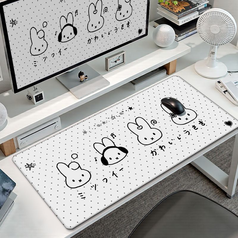 Miffy Rabbit Mouse Pad Miffy แผ่นรองเมาส์มูลค่าสูงขนาดใหญ่สุดสํานักงานสาวน่ารักหัวใจแผ่นรองโต๊ะคอมพิวเตอร์ตั้งโต๊ะ