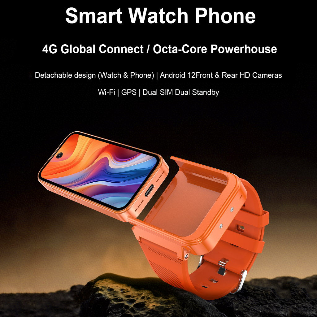 PG999 4G โทรศัพท์นาฬิกาอัจฉริยะ Android 12 4GB+64GB Dual SIM GPS WiFi โทรศัพท์มือถือขนาดเล็ก