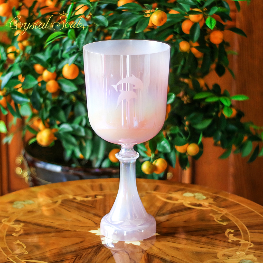 Crystal Soul 6.2" 528Hz D# Crystal Singing Chalices Custom Engraved High Quality Edition Natural Fre