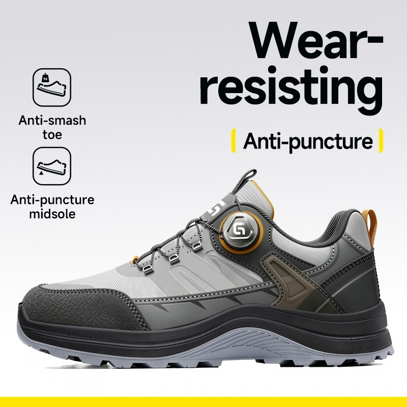 GUYISA รองเท้านิรภัยรองเท้าทํางานหัวเหล็กป้องกันการเลื่อนและเจาะ S06031627