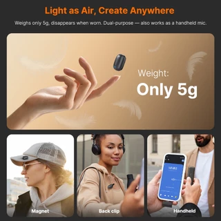 Saramonic Air SE ไมค์ไร้สาย ตัดเสียงรบกวน ขับเคลื่อนด้วย AI ไมค์อัดเสียง แท้ แบบหนีบและแบบมือถือ