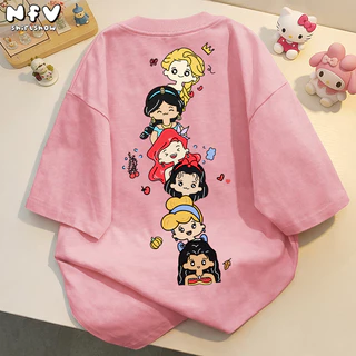 NFV เสื้อยืดแฟชั่นมาแรง คอเสื้อ เสื้อยืด นุ่มสบาย สตรี ผ้าฝ้าย100% ลายเยอะ น่ารัก โอเวอร์ไซส์ YG872
