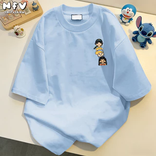 NFV เสื้อยืดแฟชั่นมาแรง คอเสื้อ เสื้อยืด นุ่มสบาย สตรี ผ้าฝ้าย100% ลายเยอะ น่ารัก โอเวอร์ไซส์ YG872