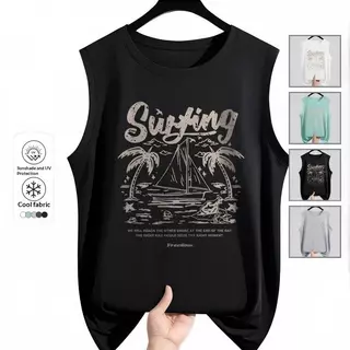🌈มีหลายแบบ🌈เสื้อยืดแขนกุดผู้ชาย ลายทรอปิคอล🌴 สไตล์ชายหาด ใส่เที่ยวฤดูร้อน ☀️
