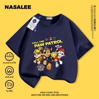 【จัดส่งวันเดียวกัน】เสื้อยืดแขนสั้น NASA สีน้ำเงินเข้มสำหรับเ…
