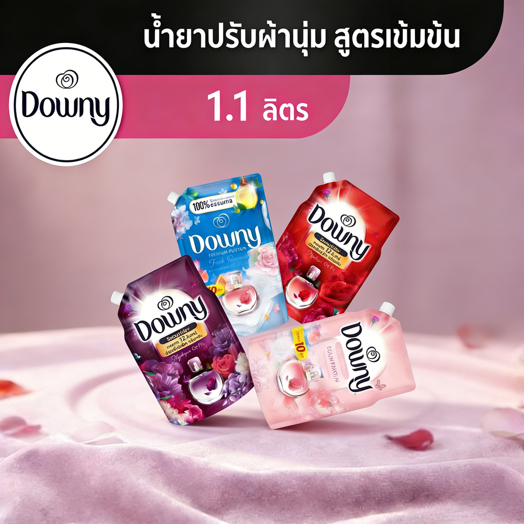 น้ำยาปรับผ้านุ่ม กลิ่นหอมติดทนนาน ผ้านุ่มสบาย ไม่ระคายเคืองผิว ดูแลผ้าให้ฟู 1100มล x6x3