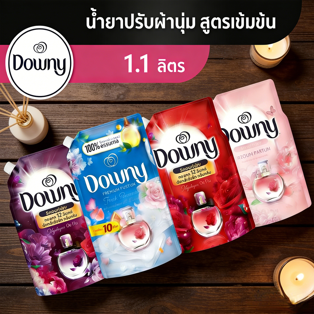 น้ำยาปรับสภาพยาวนานสำหรับเสื้อผ้าอ่อนนุ่มป้องกันไฟฟ้าสถิตย์ป้องกันริ้วรอยป้องกันการซีดจางกำจัดกลิ่นปราบปราม 1100ml x3 x6