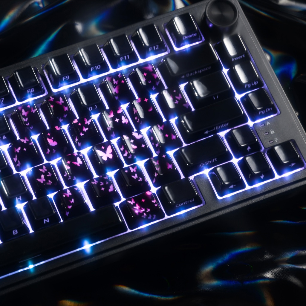 XVX Ceramic Keycaps Love Black Butterfly Cherry Profile ให้ใช้งานร่วมกับแป้นพิมพ์เครื่องกล MX ทั้งหม