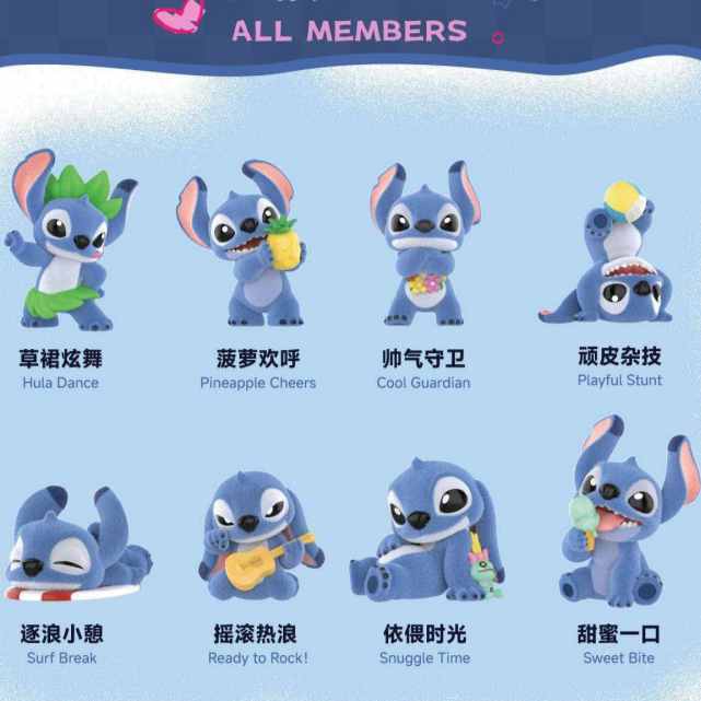 [ของแท้] Disney Stitch Blind Box Accompany You Series Stitch Figurine อินเทรนด์ของเล่นตกแต่งของขวัญ