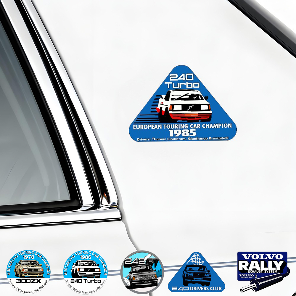 สติ๊กเกอร์ 1985 Volvo 240 Turbo European Touring Car - รูปลอกขวดแล็ปท็อปหน้าต่างรถยนต์