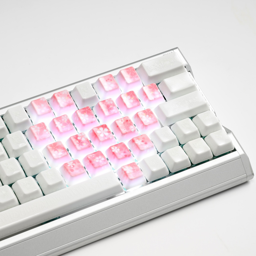 XVX Ceramic Keycaps Love Pink Cherry Blossom Cherry Profile น่ารักให้ใช้งานร่วมกับ MX Mechanical Key