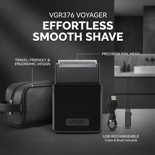 VGR V-376 เครื่องโกนหนวดไฟฟ้ามืออาชีพสําหรับผู้ชาย USB หัวตัดลูกสูบ