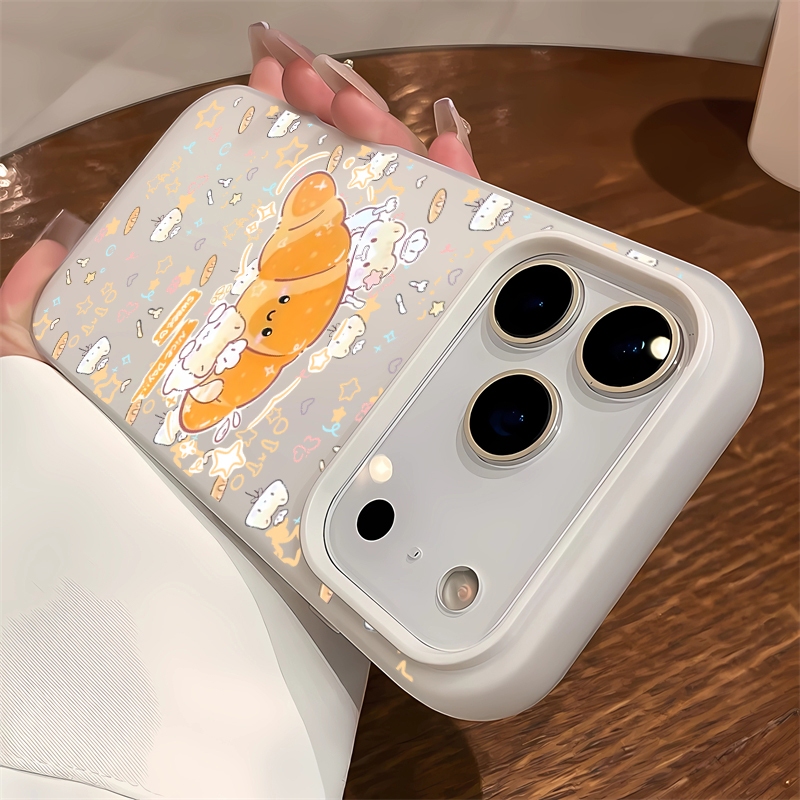 ELAXIS Matte Jelly น่ารักครัวซองต์แมวปลอกสําหรับ OPPO A6X A6t A6 A5x A5 A3 A3x Pro 4G 5G เคสโทรศัพท์ Anti-Scratch กันกระแทกป้องกันปกหลัง EZS011