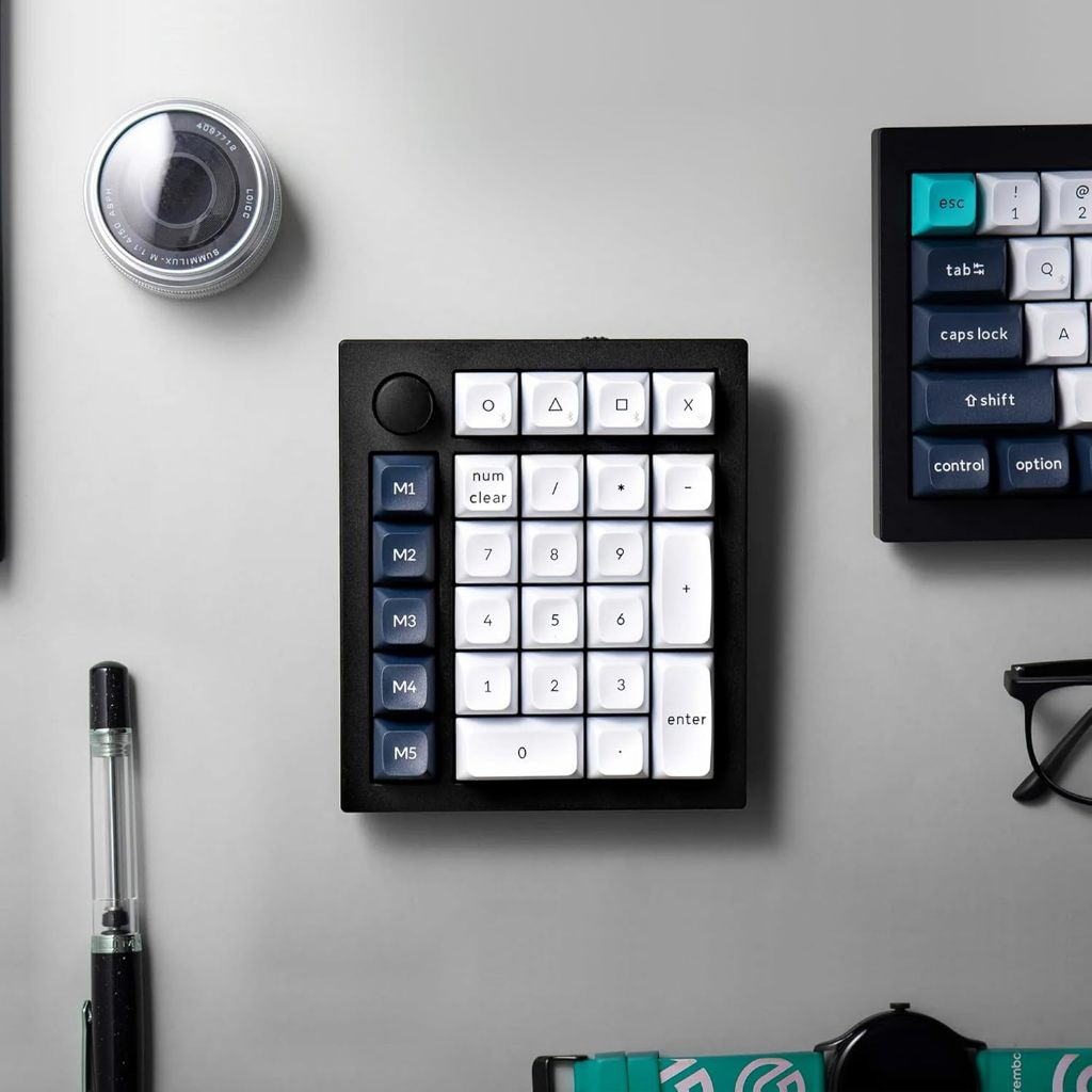 Keychron Q0 Max Wireless Custom Mechanical Numpad, 2.4 GHz/Bluetooth 5.1/Wired QMK Number Pad, RGB H