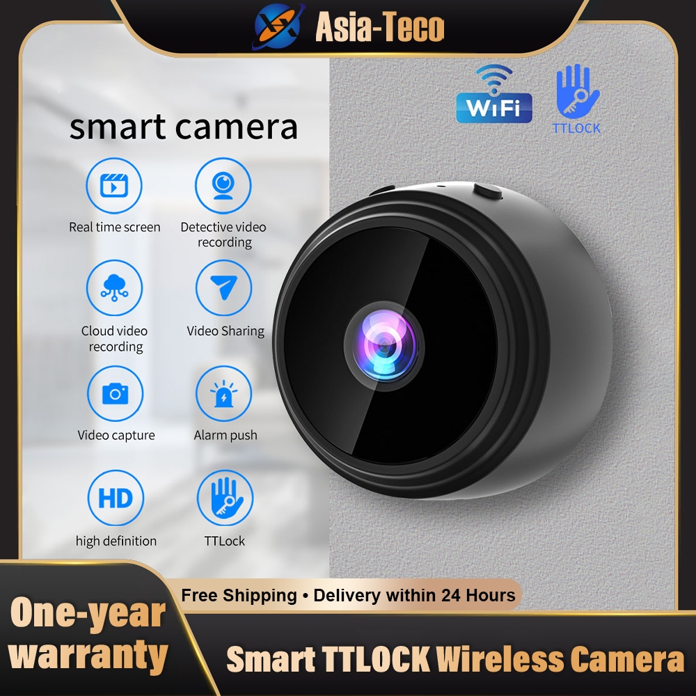 TTlock APP Wifi Cloud Network Camera เว็บแคมขนาดเล็ก กล้องวิดีโอ HD 1080P กล้องเฝ้าระวังวิดีโออัจฉริ