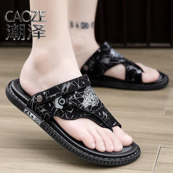 T รองเท้าแตะผู้ชายสไตล์ไทยฤดูร้อนสวมใส่ด้านนอกกันลื่นรองเท้าแตะรองเท้าแตะอินเทรนด์ Uni
