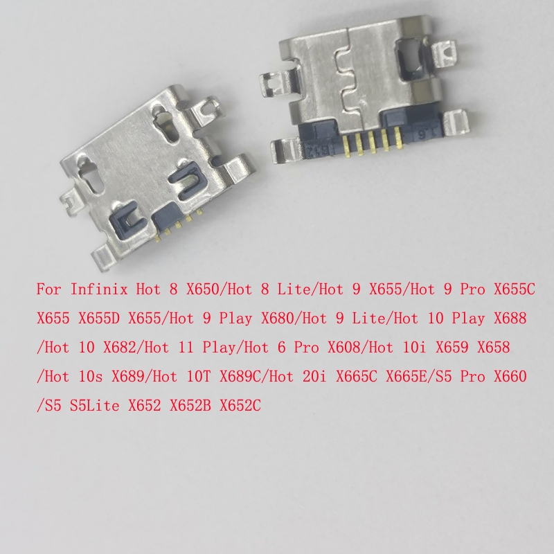 10-100 ชิ้นปลั๊กเชื่อมต่อ Usb สําหรับ Infinix S5 Lite ร้อน 8 9 10 11 Play 10i 6 Pro 10s 10T 20i ชาร์