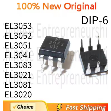 5PCS EL3053 EL3052 EL3051 EL3041 EL3083 EL3021 EL3081 EL3020 DIP-6 Bidirectional thyrtor optocoupler