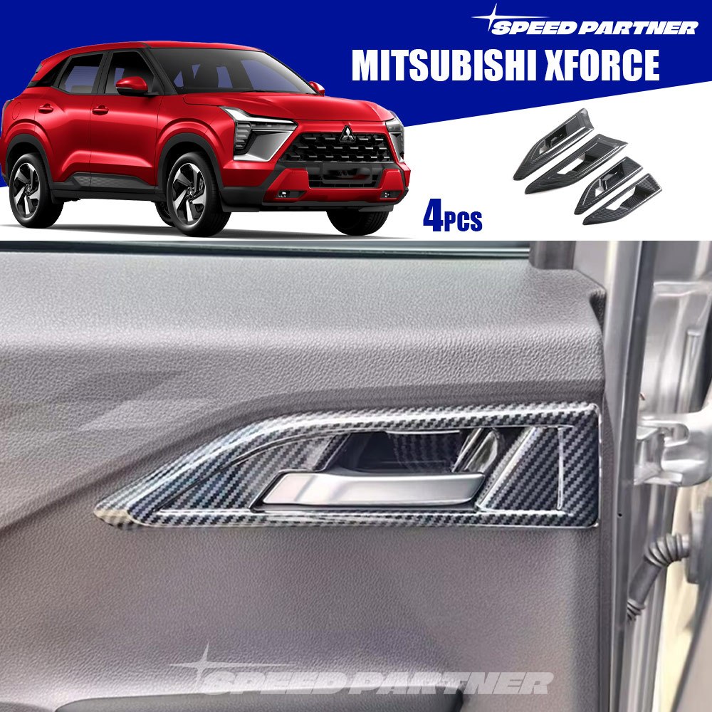 Mitsubishi Xforce (2025-Present) 4 ชิ้นคาร์บอนไฟเบอร์ด้านในมือจับประตูสําหรับ Xforce 2025 2026 รถอุป