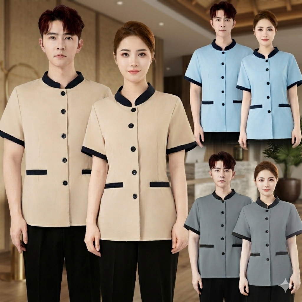 [เสื้อ+กางเกง] ชุดพนักงานมืออาชีพ - สํานักงานด้านหน้าโรงแรมระดับไฮเอนด์ / ร้านอาหารบริกร