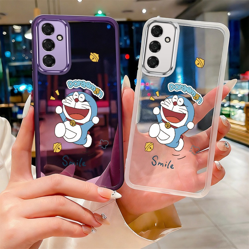 Samsung Galaxy A57 A37 A17 A07 5G กระโดดโดราเอมอนซิลิโคนใสฝาครอบปลอกป้องกันกล้องเคสยางคริสตัล