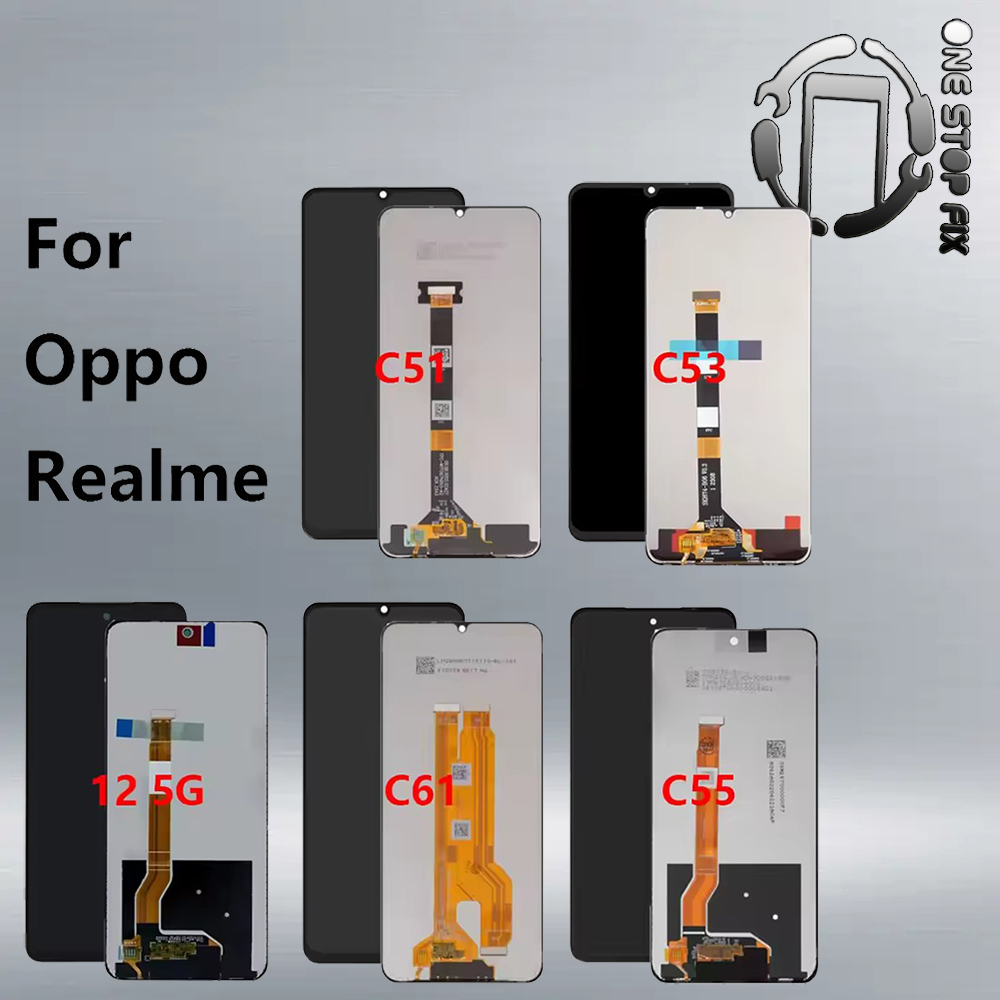 LCD ใหม่สําหรับ Oppo Realme C51/ C53/ C61/C63 จอแสดงผล LCD และชุดแผงสัมผัส
