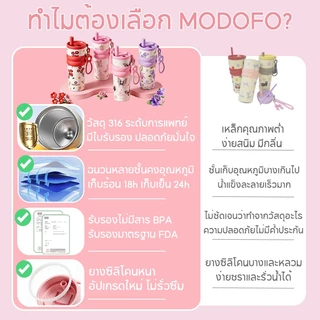 [ของขวัญวันเกิดผู้หญิง ]MODOFO แก้วเก็บความเย็น 710ML สแตนเลส 316 กันรั่ว &❄️เก็บความเย็น แก้วกาแฟเก็บความเย็น กระติกสองผนัง กระบอกน้ำ ขวดสูญญากาศ Tumbler MODOFO ของแท้