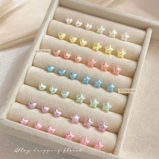 Rou Bao 50 ชิ้นเล็บ Pearl Glow Candy สี Star Heart เรซิ่น Girly เล็บตกแต่งศิลปะ