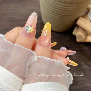 Rou Bao 50 ชิ้นเล็บ Pearl Glow Candy สี Star Heart เรซิ่น Girly เล็บตกแต่งศิลปะ